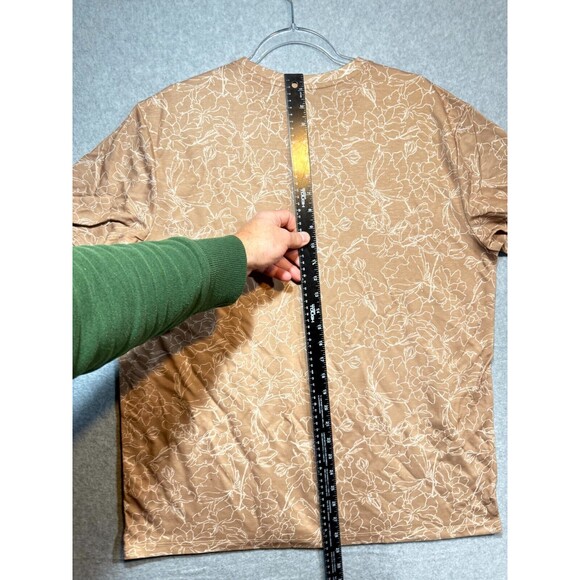 APT.9 T-Shirt Men's XL Tan Floral Slim Fit Crew Neck Short Sleeve Pullover - Picture 7 of 8